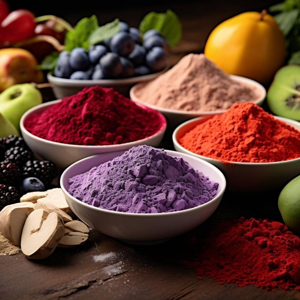 Premium fruit powders made from carefully selected fruits, offering natural flavor, rich nutrients, and consistent quality for food and nutraceutical applications.