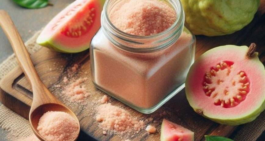 Premium-quality guava powder made from carefully selected fruits, rich in nutrients and natural flavor for food and nutraceutical applications.