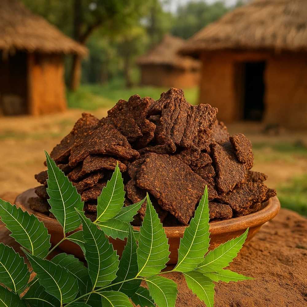 Organic neem-based fertilizer that enriches soil fertility, protects crops naturally, and supports sustainable agriculture.